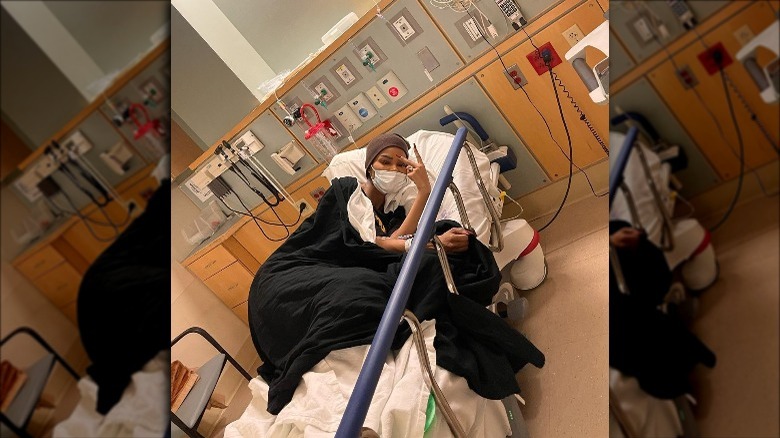 Teyana Taylor dans un lit d'hôpital.