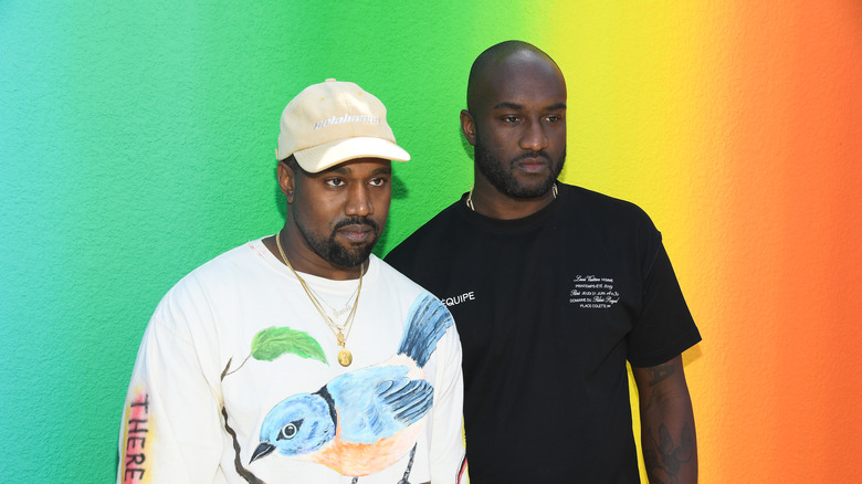 Kanye West et Virgil Abloh au défilé Louis Vuitton Homme printemps-été 2019 lors de la Fashion Week de Paris le 21 juin 2018