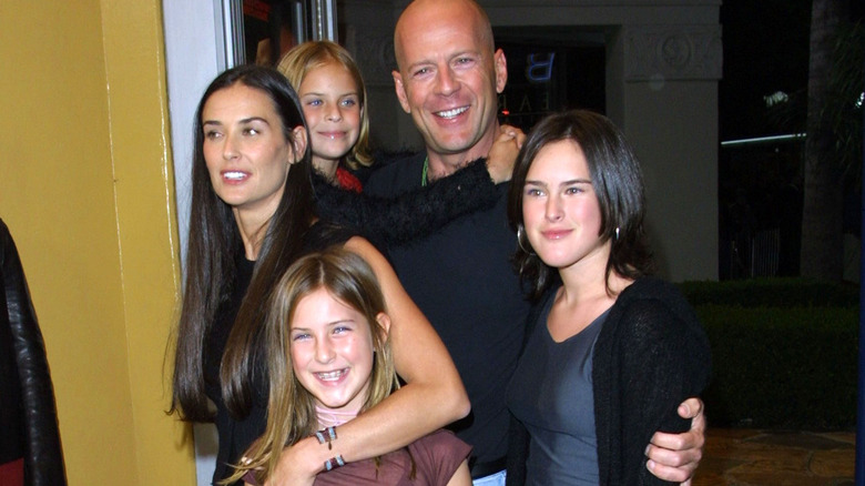 Demi Moore et Bruce Willis avec leurs enfants