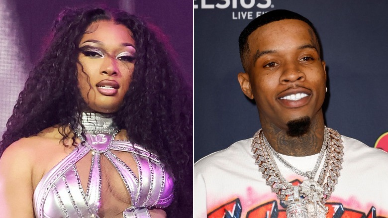 Megan Thee Stallion et Tory Lanez posent pour les caméras