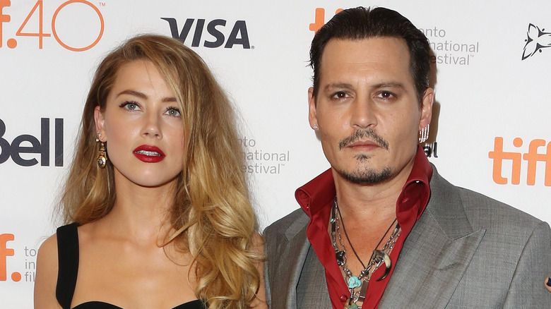 Amber Heard et Johnny Depp à la première de "Black Mass"