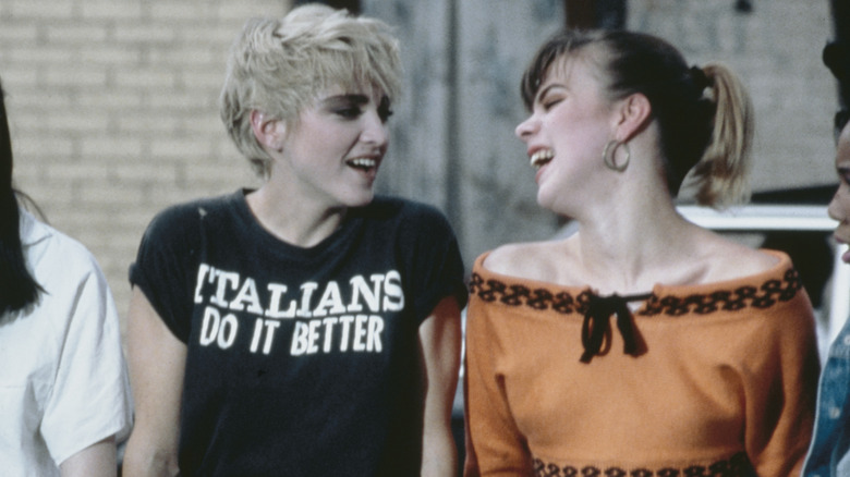 Madonna et Debi sur le plateau de Papa Don't Preach