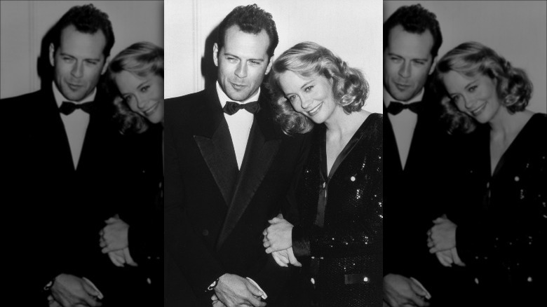 Bruce Willis et Cybill Shepherd posent ensemble dans les années 80