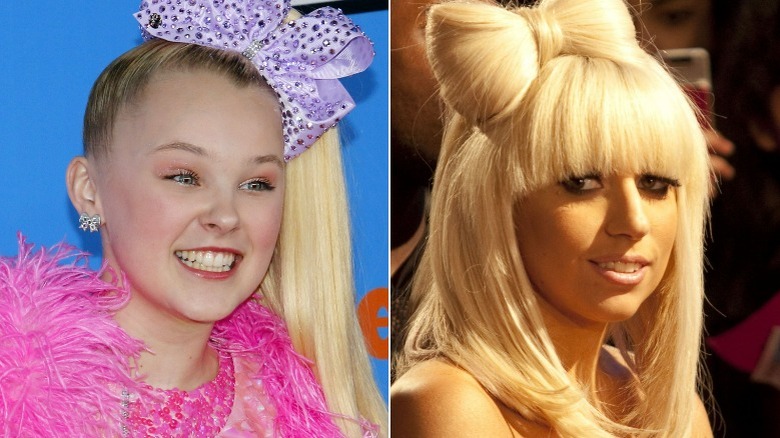 JoJo Siwa, Lady Gaga portant des nœuds à cheveux