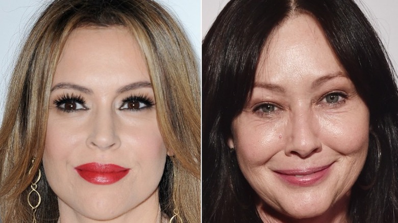 Alyssa Milano et Shannen Doherty souriantes