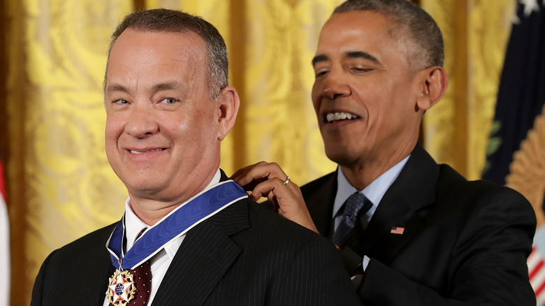 Tom Hanks et le président Barack Obama en 2016