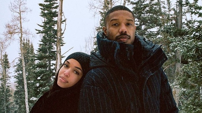 Lori Harvey avec Michael B Jordan dans la neige