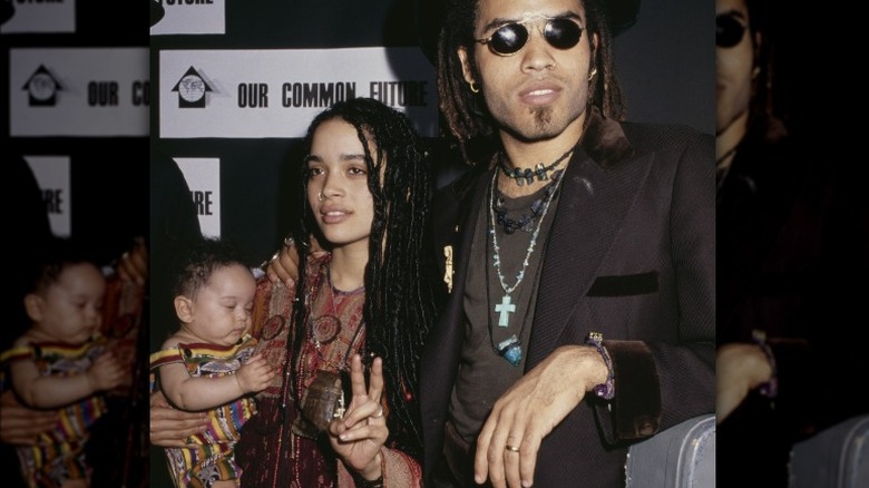 Lenny Kravitz Lisa Bonet avec bébé 1988