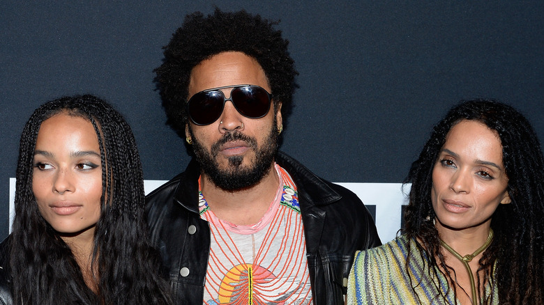 Lenny Kravitz, Lisa Bonet, Zoe Kravitz ensemble