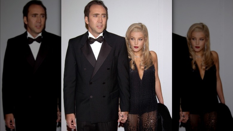 Nicolas Cage et Lisa Marie Presley sur un tapis rouge