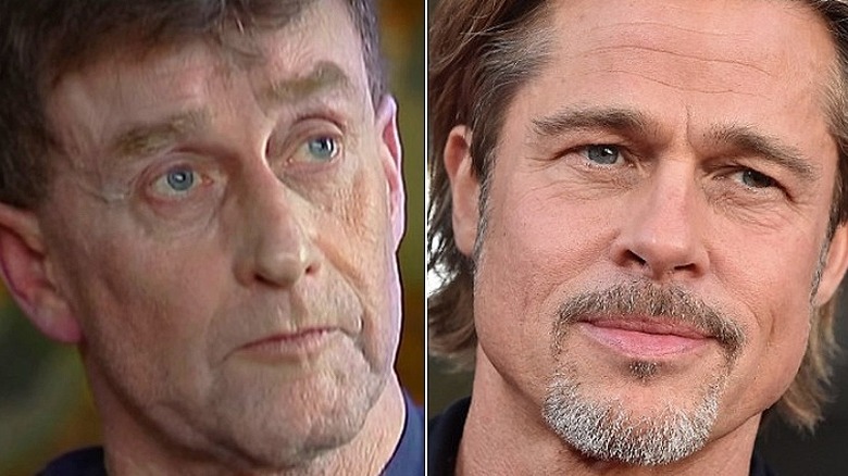 Michael Peterson a l'air triste Brad Pitt souriant bouc 