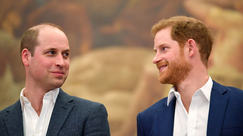 Le prince William et le prince Harry discutent