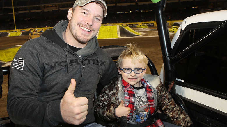 Pratt et son fils Jack au Monster Jam