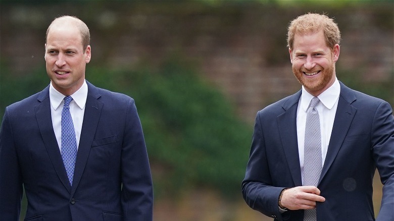 Le prince William et le prince Harry marchant ensemble