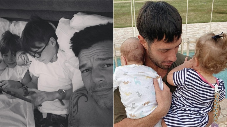 Ricky Martin selfie avec des jumeaux, Jwan Yosef tenant son fils et sa fille