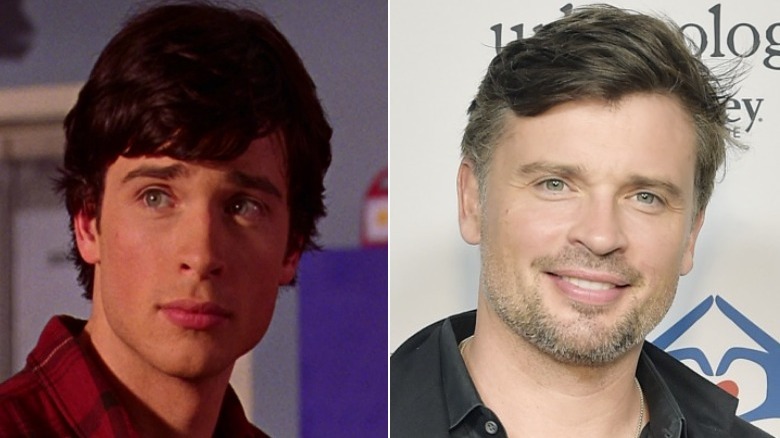 Une image composite de Tom Welling sur 'Smallville' et au gala Sense of Home en 2019