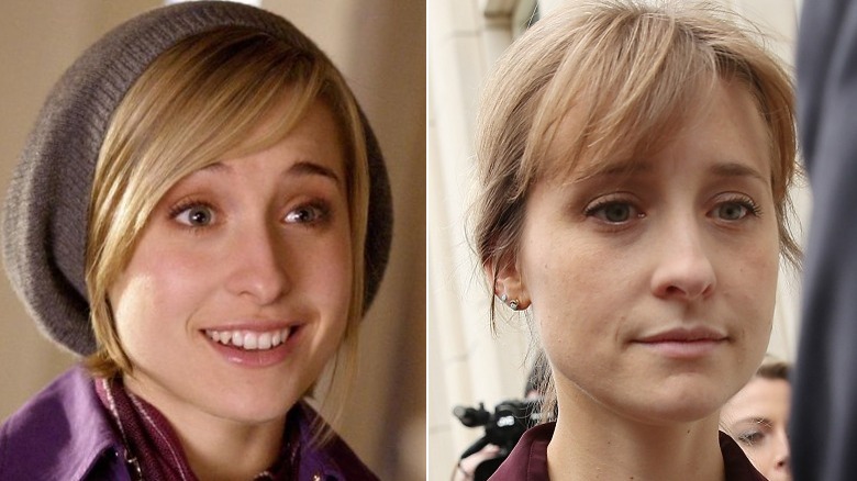 Une image composite d'Allison Mack sur 'Smallville' et lors de sa mise en accusation NXIVM à New York en 2018