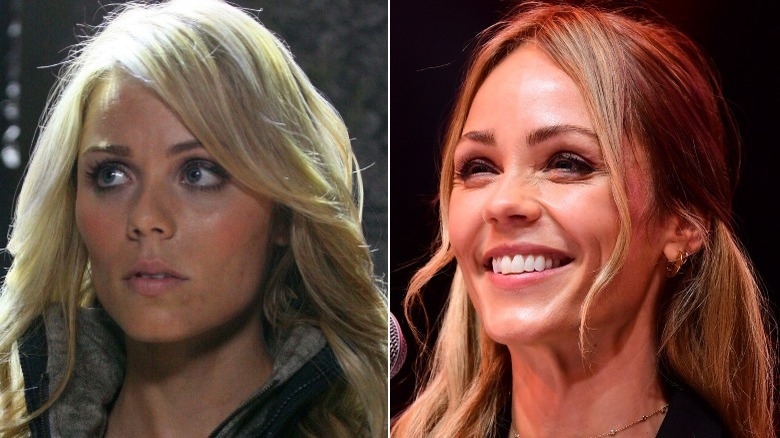 Une image composite de Laura Vandervoort sur 'Smallville' et au Los Angeles Comic Con en 2021