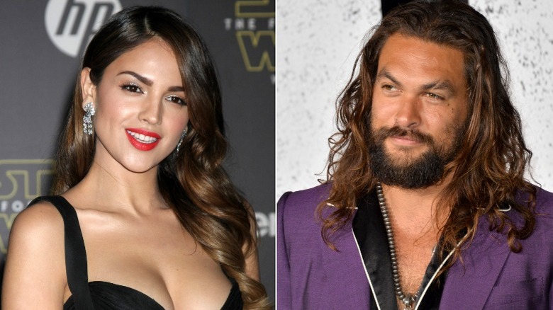 Eiza Gonzalez, Jason Mamoa souriant