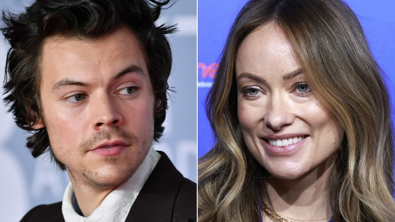 Harry Styles se retournant, Olivia Wilde souriant