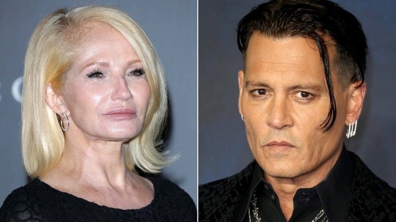 Ellen Barkin et Johnny Depp posent