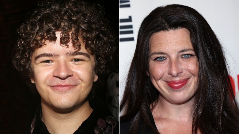 Gaten Matarazzo et Heather Matarazzo souriant en image fractionnée