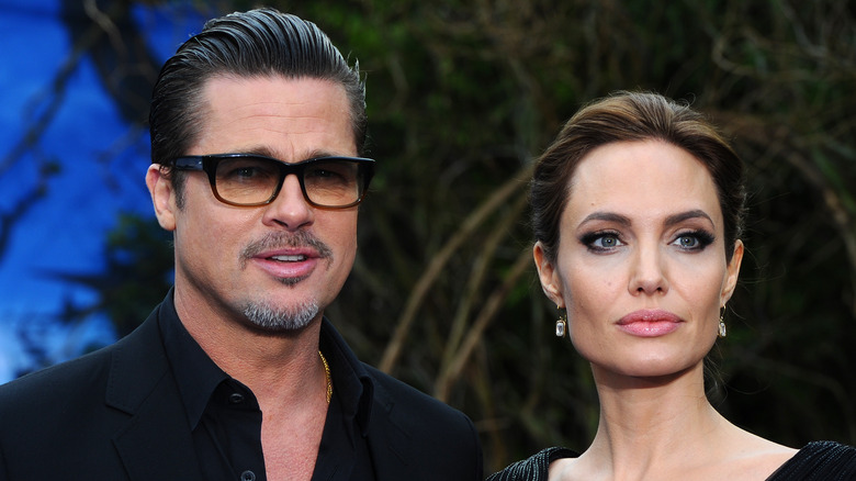 Brad Pitt et Angelina Jolie en tout noir