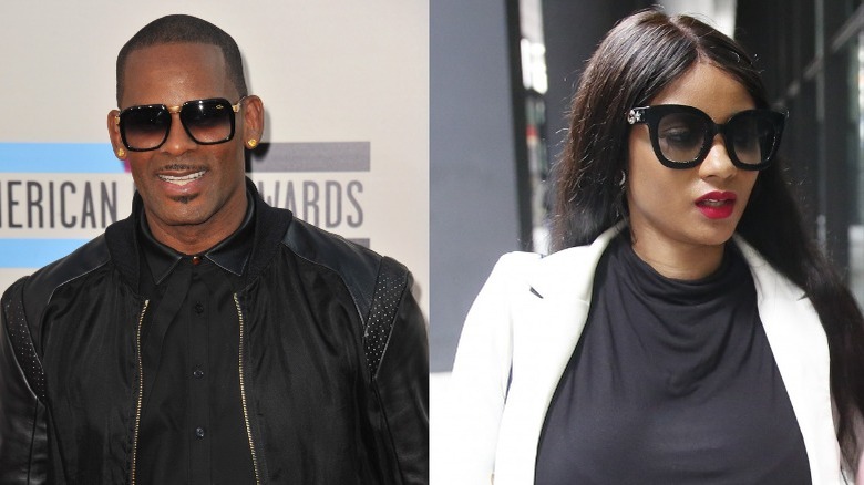 R. Kelly aux American Music Awards 2013 ; Joycelyn Savage arrive pour la mise en accusation de R. Kelly en 2019