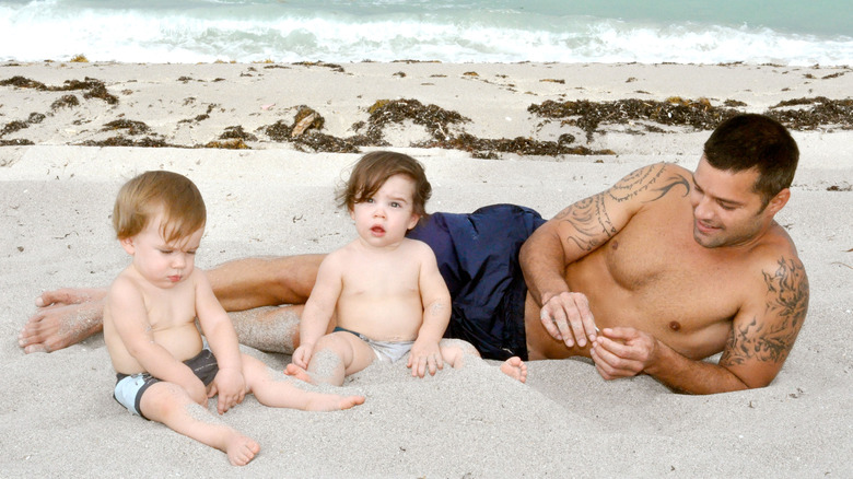 Ricky Martin avec ses fils Matteo et Valentino