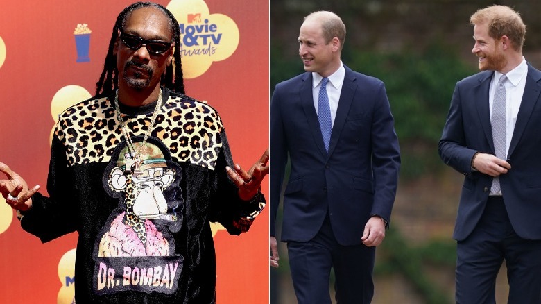 Image partagée de Snoop Dogg, du prince William et du prince Harry