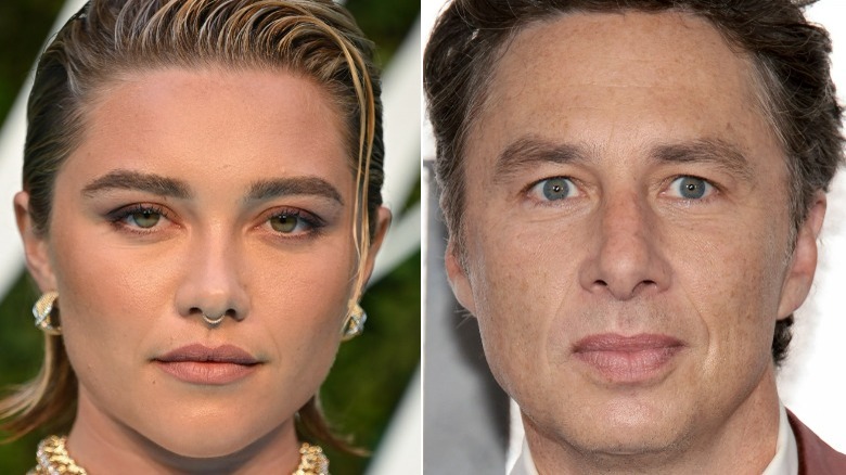 Florence Pugh, Zach Braff posant