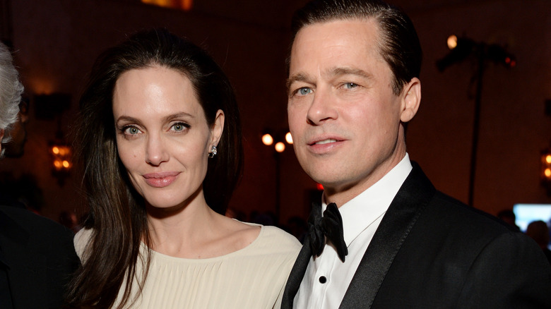 Angelina Jolie et Brad Pitt posent