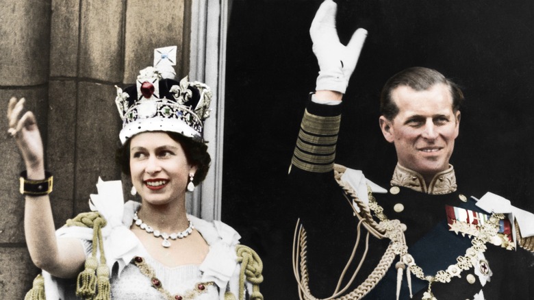 Le prince Philip et la reine Elizabeth lors du couronnement de 1953