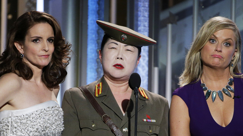 Tina Fey, Margaret Cho, Amy Poehler lors de la présentation des Golden Globes 2015