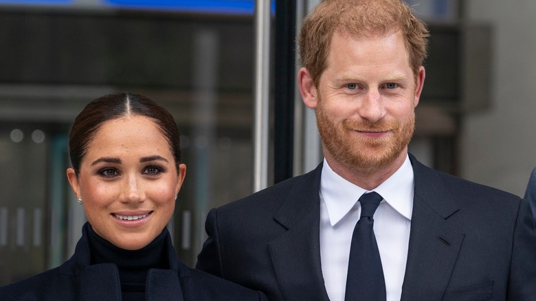 Le prince Harry et Meghan Markle posent