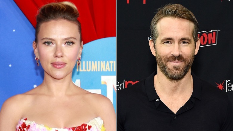 Scarlett Johansson et Ryan Reynolds sourient