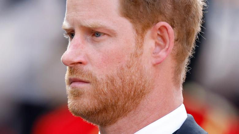 Le prince Harry sombre devant le cercueil de la reine Elizabeth II