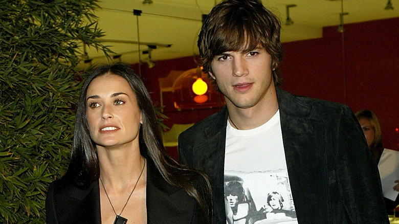 Demi Moore, Ashton Kutcher en tout noir 