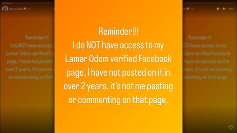 La story Instagram de Lamar Odom