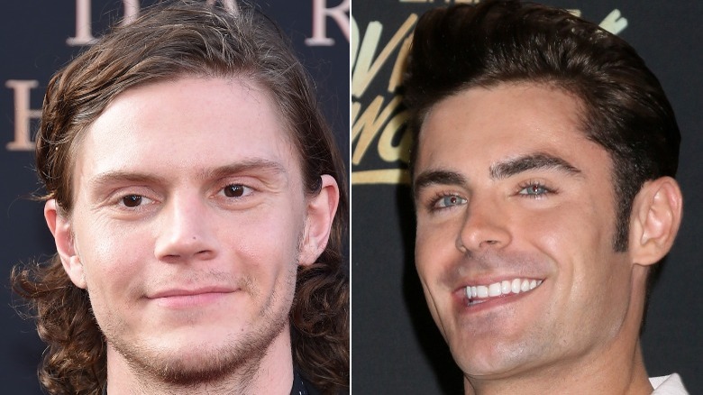 Evan Peters et Zac Efron souriants