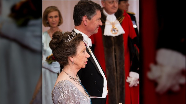 La princesse Anne et Sir Timothy Laurence au dîner d'État