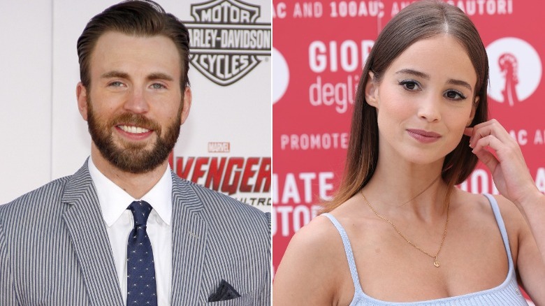 Chris Evans et Alba Baptista posant en image partagée