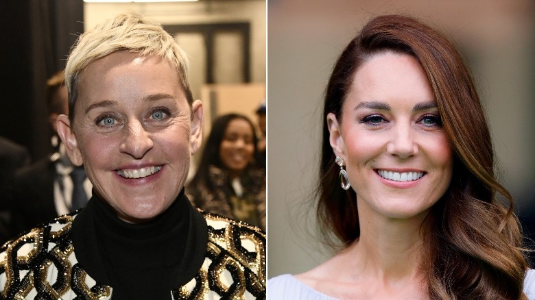 Ellen DeGeneres pose pour la photo et Kate Middleton pose pour la photo