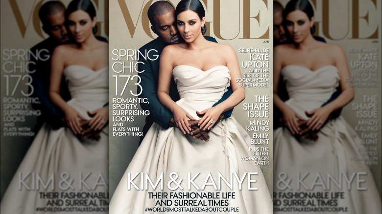 Kim Kardashian et Kanye West en couverture de Vogue