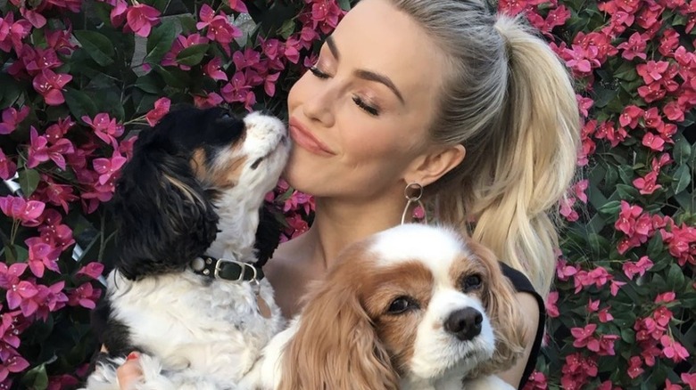 Julianne Hough, tenant ses chiens, Lexi et Harley 