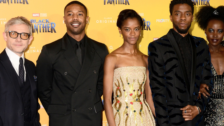 Les acteurs de Black Panther posant ensemble