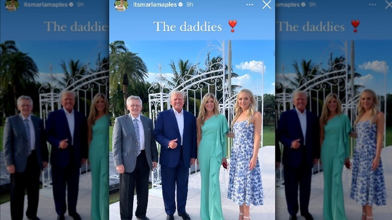 Marla Maples et Donald Trump posant avec leur fille Tiffany