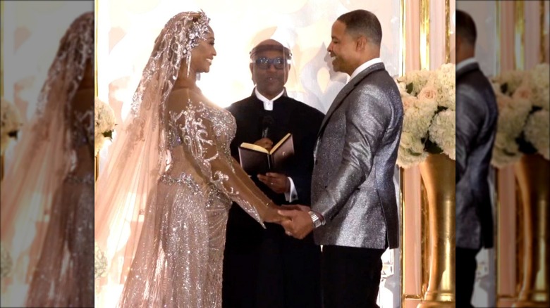 Cynthia Bailey et Mike Hill le jour de leur mariage