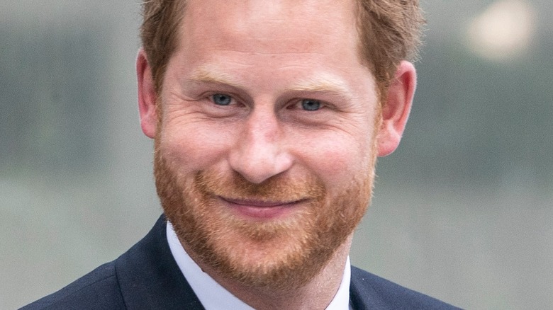 Le prince Harry sourit à la barbe rousse