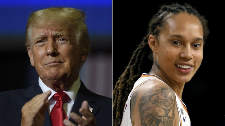 Donald Trump applaudit et Brittney Griner sourit